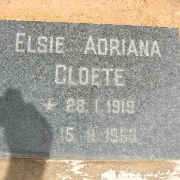 CLOETE Elsie Adriana 1919-1968