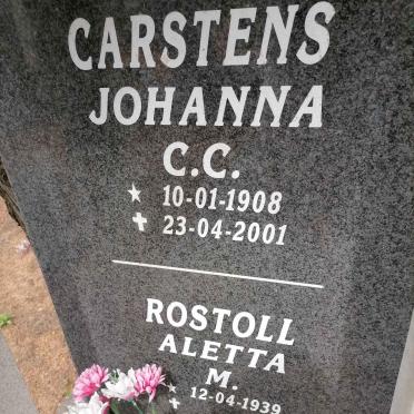 CARSTENS Johanna C.C. 1908-2001 :: ROSTOLL Aletta M. 1939-
