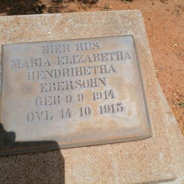 EBERSOHN Maria Elizabetha Hendrihetha 1914-1915