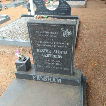 FENSHAM Hester Aletta Gertruida 1946-2000