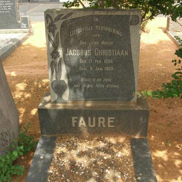 FAURE Jacobus Christiaan 1886-1953