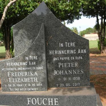 FOUCHE Pieter Johannes 1938-2017 &amp; Frederika Elizabeth 1944-2014