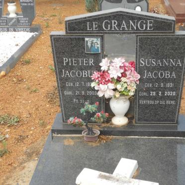 GRANGE Pieter Jacobus, le 192?-2009 &amp; Susanna Jacoba 1931-2020