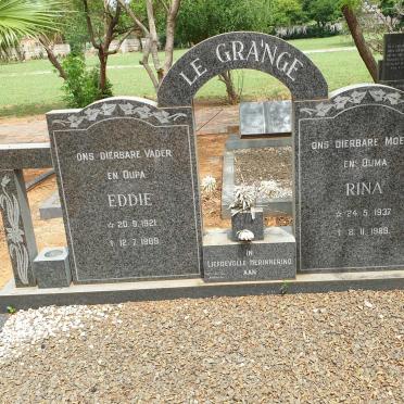 GRANGE Eddie, le 1921-1989 &amp; Rina 1937-1989
