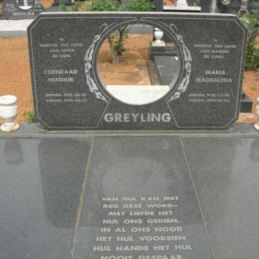 GREYLING Coenraad Hendrik 1924-1999 &amp; Maria Magdalena 1928-1999