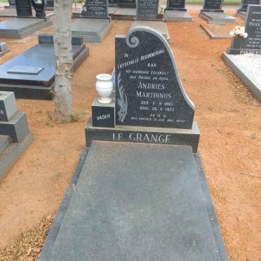 GRANGE Andries Marthinus, le 1903-1977 &amp; Martha Maria Magdalena CLASE 1913-1996