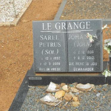 GRANGE Sarel Petrus, le 1932-2008 &amp; Johanna 1936-2017