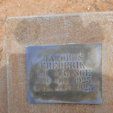 GRANGE Jacobus Frederik, le 1925-1925