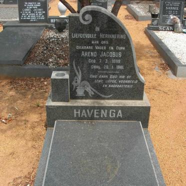 HAVENGA Arend Jacobus 1888-19?1