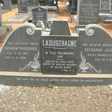 LABUSCHAGNE Abraham Marthinus 1887-1968 &amp; Catharina Jacoba LE GRANGE 1889-1968
