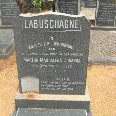 LABUSCHAGNE Martha Magdalena Johanna nee VISAGIE 1899-1963