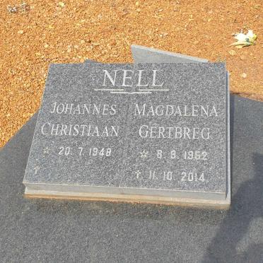 NELL Johannes Christiaan 1948- &amp; Magdalena Gertbreg 1952-2014