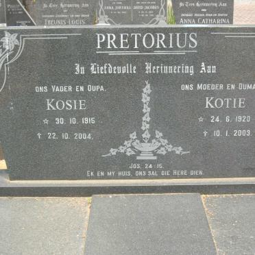PRETORIUS Kosie 1915-2004 &amp; Kotie 1920-2003