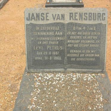 RENSBURG Levi Petrus, Janse van 1897-1960