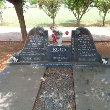 ROOS Barend Cornelius 1931-2019 &amp; Maria Johanna 1937-1996