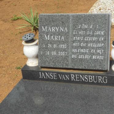 RENSBURG Maryna Maria, Janse van 1930-2007