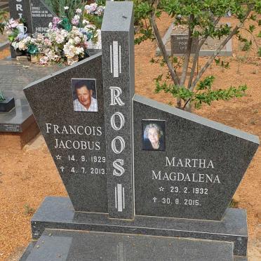 ROOS Francois Jacobus 1929-2013 &amp; Martha Magdalena 1932-2015