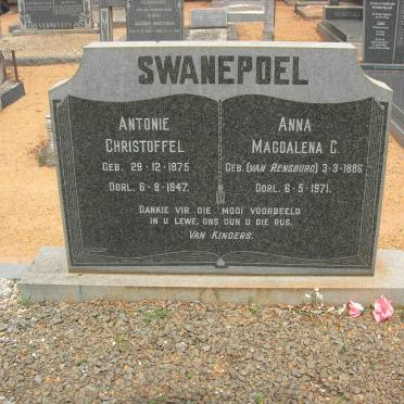 SWANEPOEL Antonie Christoffel 1875-1947 &amp; Anna Magdalena C. VAN RENSBURG 1886-1971