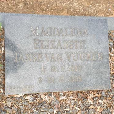 VUUREN Magdalena Elizabeth, Janse van 1920-1999