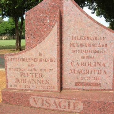 VISAGIE Pieter Johannes 1928-2008 &amp; Carolina Magritha 1933-