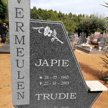 VERMEULEN Japie 1943-2003 &amp; Trudie 1947-