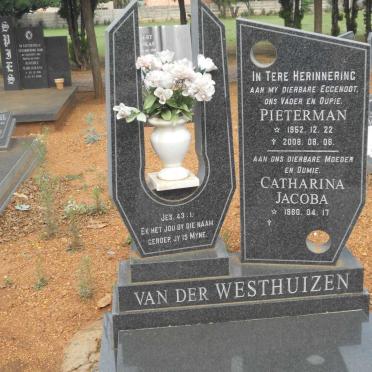 WESTHUIZEN Pieterman, van der 1952-2008 &amp; Catharina Jacoba 1960-