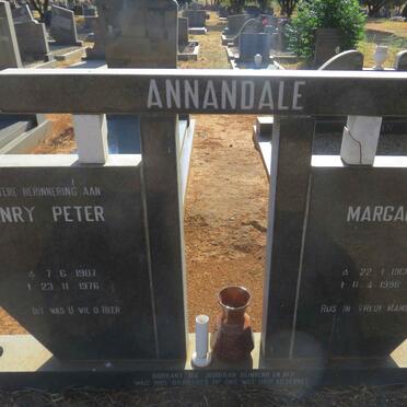 ANNANDALE Henry Peter 1907-1976 &amp; Margaret E. 1913-1998