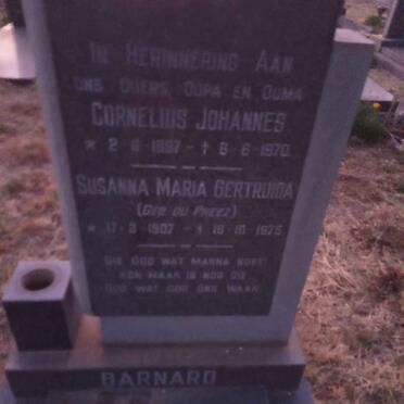 BARNARD Cornelius Johannes 1897-1970 &amp; Susanna Maria Gertruida DU PREEZ 1907-1975