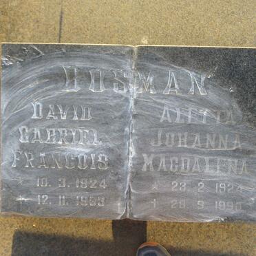 BOSMAN David Gabriel Francois 1924-1983 &amp; Aletta Johanna Magdalena 1924-1990