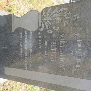 BUTLER Nora Alwine nee WATTS 1921-1965