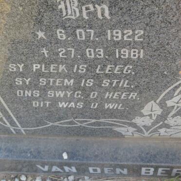 BERG Ben, van den 1922-1981