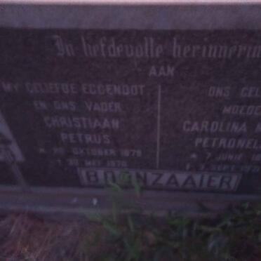 BOONZAAIER Christiaan Petrus 1879-1970 &amp; Carolina Maria Petronella 1890-1971