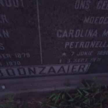 BOONZAAIER Christiaan Petrus 1879-1970 &amp; Carolina Maria Petronella 1890-1971