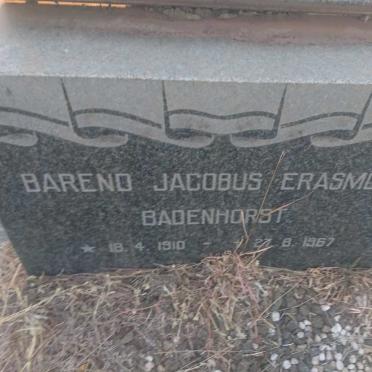 BADENHORST Barend Jacobus Erasmus 1910-1967