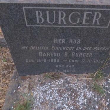 BURGER Barend B. 1898-1959