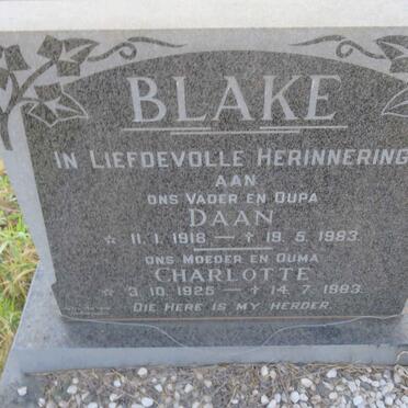 BLAKE Daan 1918-1983 &amp; Charlotte 1925-1983