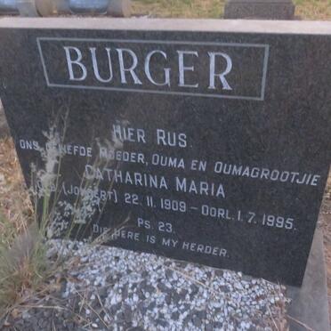 BURGER Catharina Maria nee JOUBERT 1909-1995