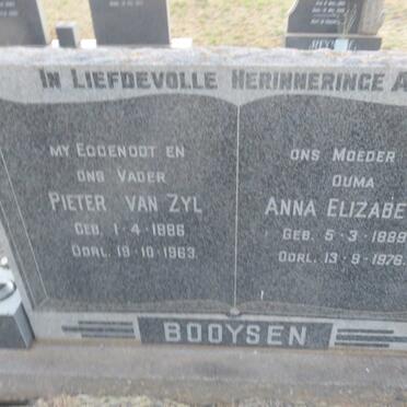 BOOYSEN Pieter van Zyl 1886-1963 &amp; Anna Elizabeth 1889-1976