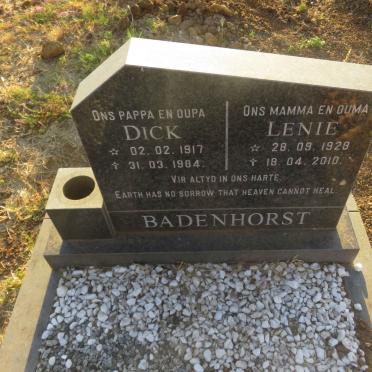 BADENHORST Dick 1917-1984 &amp; Lenie 1928-2010