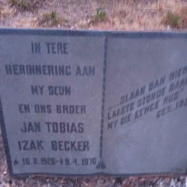 BECKER Jan Tobias Izak 1926-1970