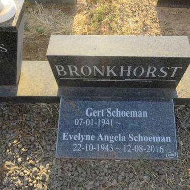 BRONKHORST Gert  Schoeman 1941- &amp; Eveline Angela 1943-2016