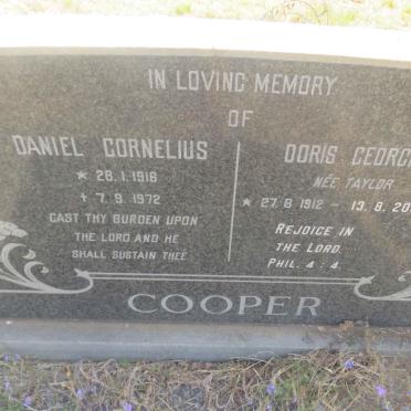 COOPER Daniel Cornelius 1916-1972 &amp; Doris Georgina TAYLOR 1912-2007