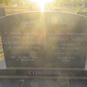 COMBRINK Gerhardus Albertus 1905-1968 &amp; Johanna Sophia SMIT 1911-1975