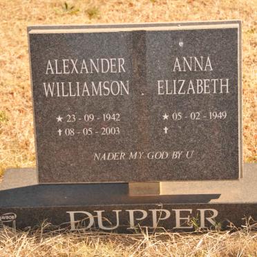 DUPPER Alexander Williamson 1942-2003 &amp; Anna Elizabeth 1949-