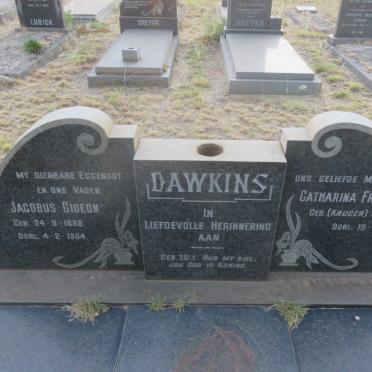 DAWKINS Jacobus Gideon 1888-1964 &amp; Catharina Fredrika KRUGER 1890-1964