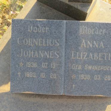 ERASMUS Cornelius Johannes 1936-1883 &amp; Anna Elizabeth SWANEPOEL 1938-