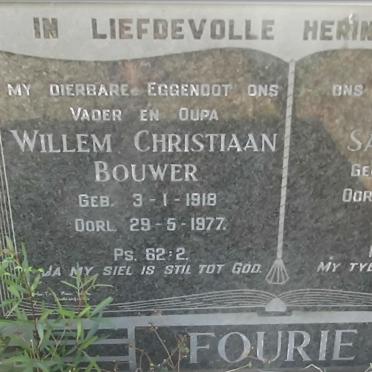 FOURIE Willem Christiaan Bouwer 1918-1977 &amp; Sarah-Ann 1916-1993
