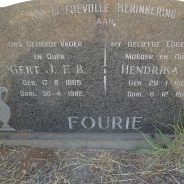 FOURIE Gert J.F.B. 1889-1982 &amp; Hendrika B.J. 1887-1977