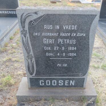 GOOSEN Gert Petrus 1884-1964
