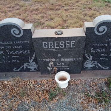 GRESSE Gideon Theodorus 1928-1970 &amp; Cecilia Hendrina 1930-